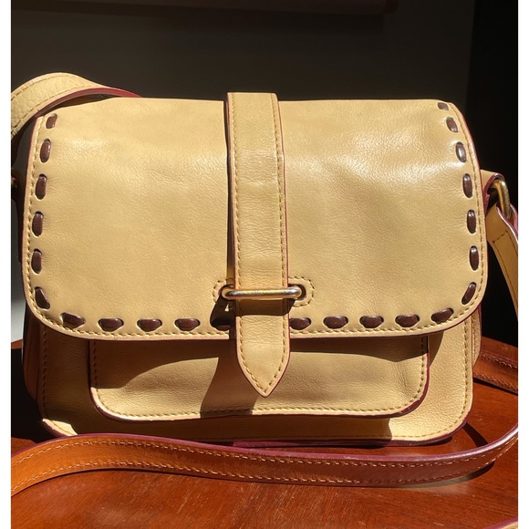 Dooney & Bourke Bags Dooney And Bourke Florentine Leather Binocular Crossbody Bag In Bone